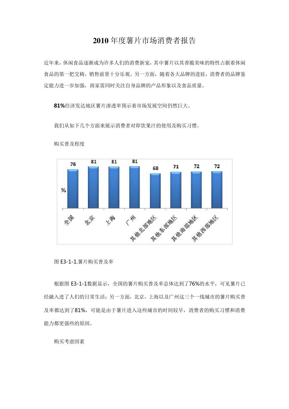 2010年度薯片市场消费者报告_第1页