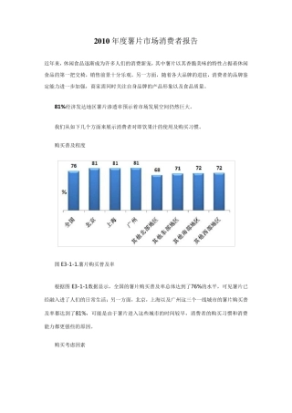 2010年度薯片市场消费者报告