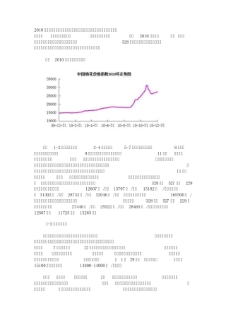 2010年棉花大牛市回顾