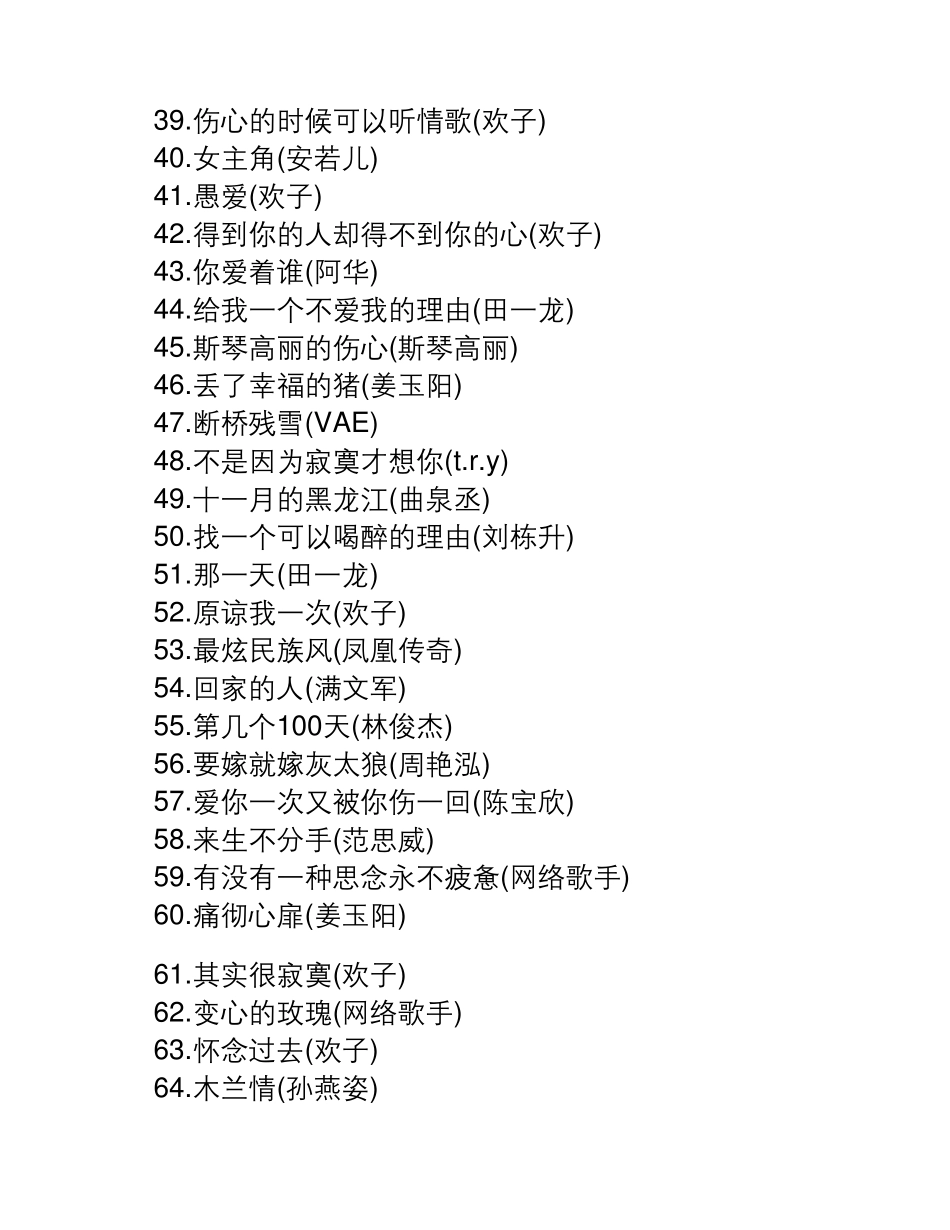 2010年流行歌曲499首_第3页