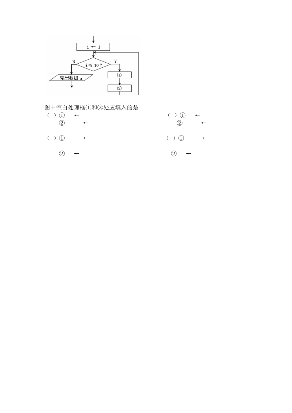 2010年浙江省信息技术会考试题选择题——算法_第2页