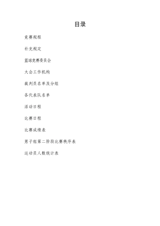 2010年第二届“春茂杯”篮球比赛秩序册