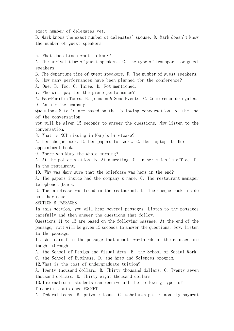 2010年英语专业四级考试真题及答案_第2页