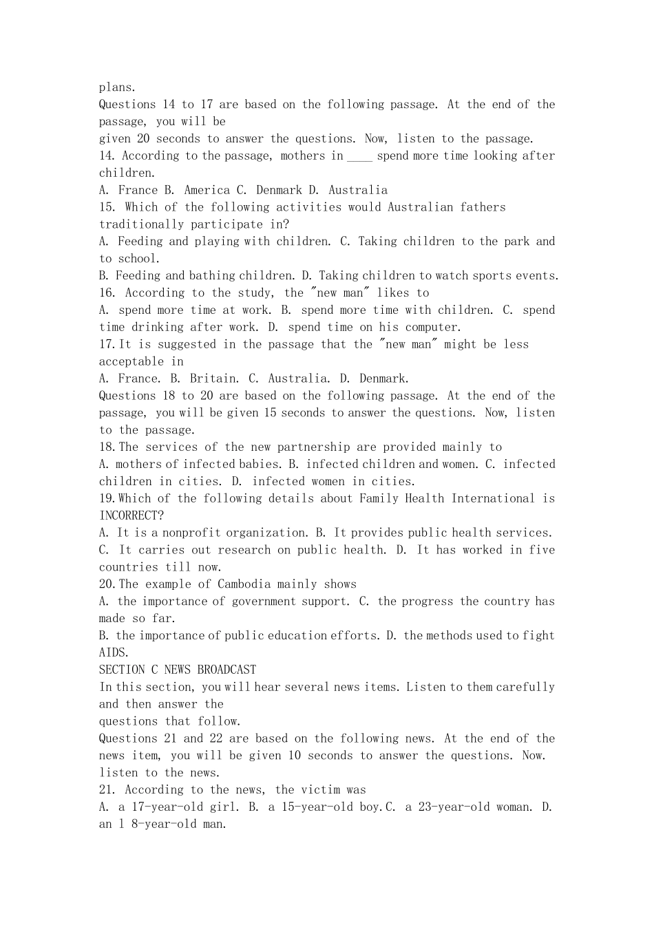 2010年英语专业四级考试真题及答案_第3页