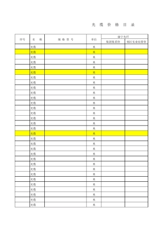 2010年通信公司内部光缆价格目录