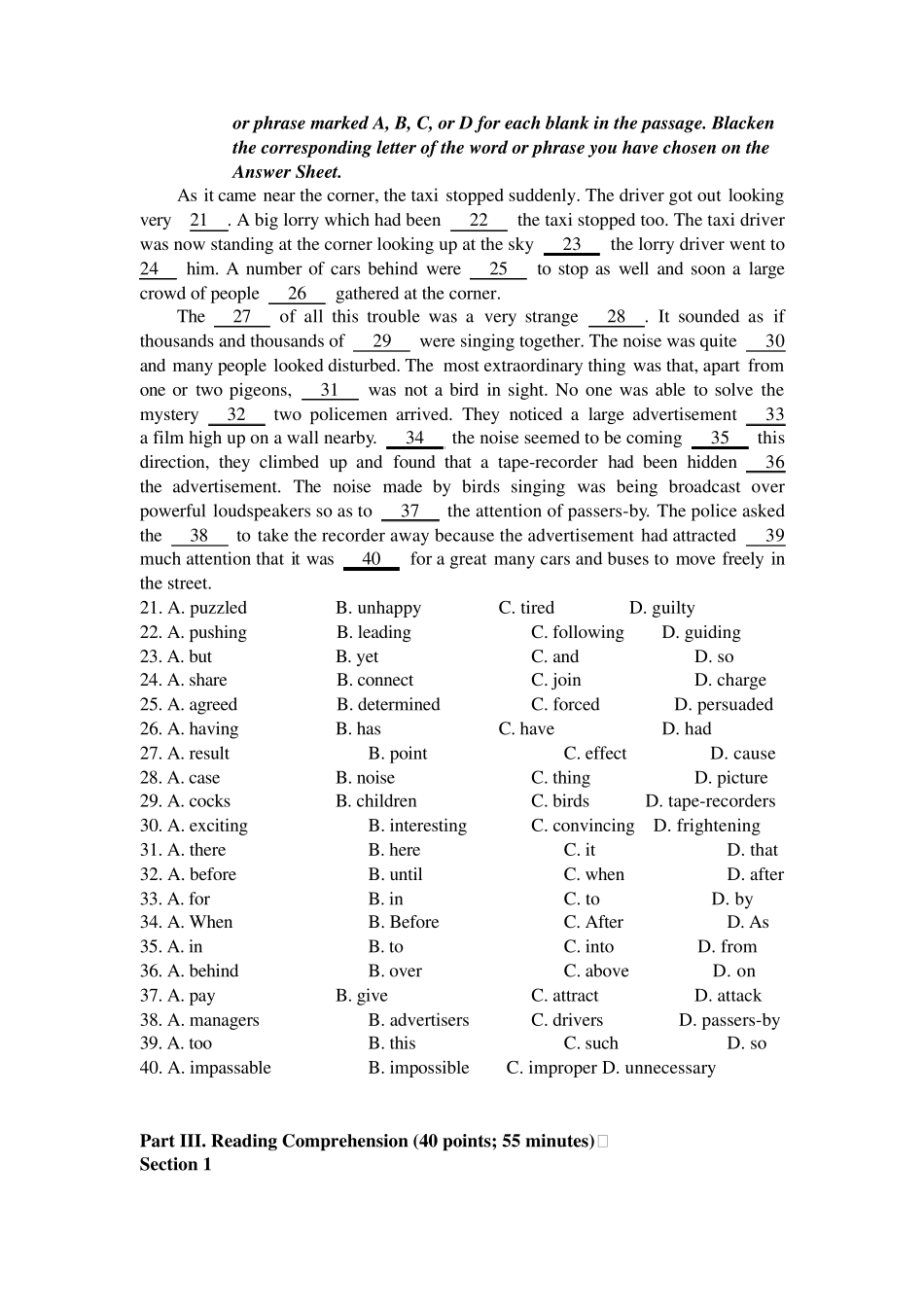 2010年黑龙江省成人本科毕业生申请学士学位英语考试试卷_第3页