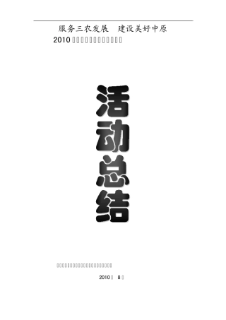 2010暑期社会实践活动总结报告(附照片)