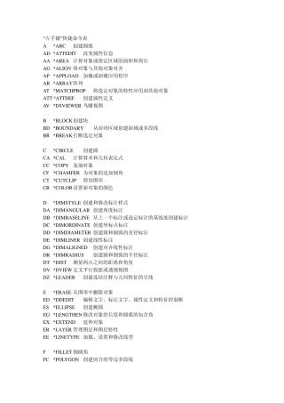 2010版CAD快捷键