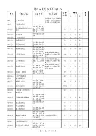 2010版口腔收费标准