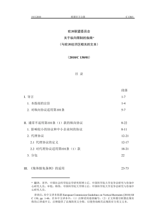 2010版纵向限制指南(苏华译韩伟校)