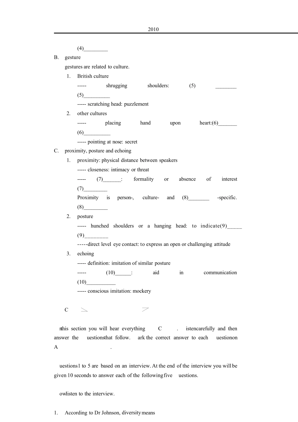 2010英语专八真题及答案(word)_第2页