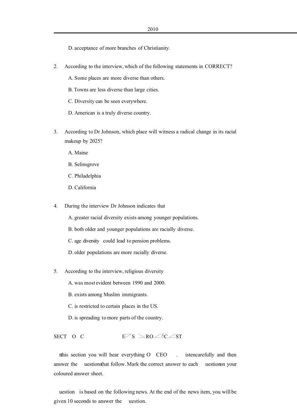 2010英语专八真题及答案(word)_第3页