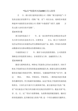 2010风投案例分析