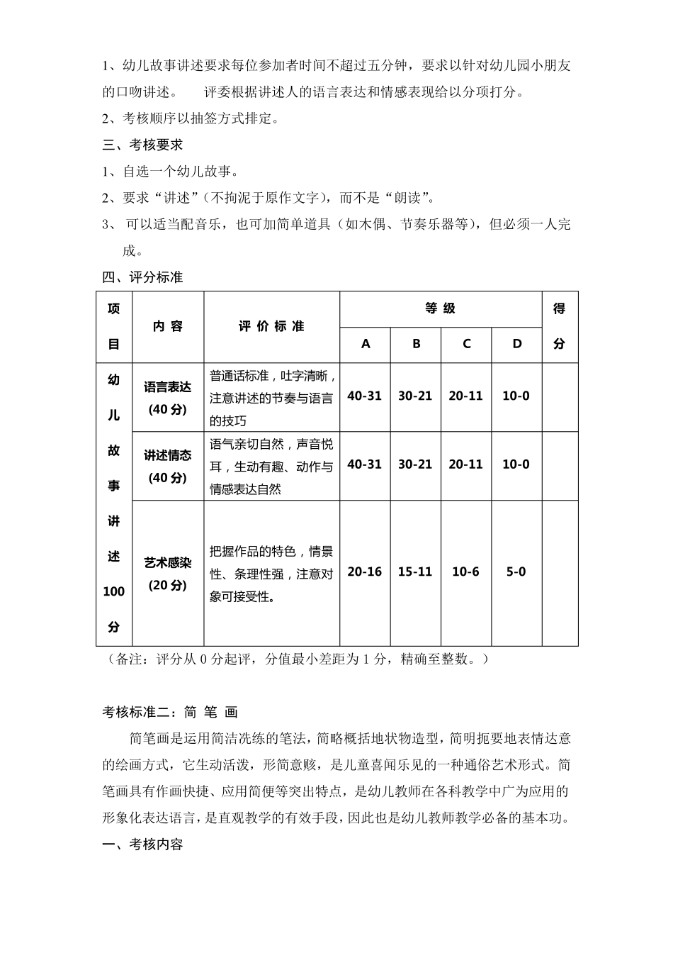2011.4学前教育专业技能考核标准_第3页