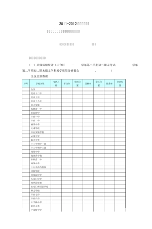 20112012学年第二学期丰台区初二语文学科