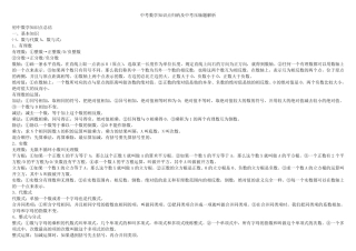2011中考数学知识点总结