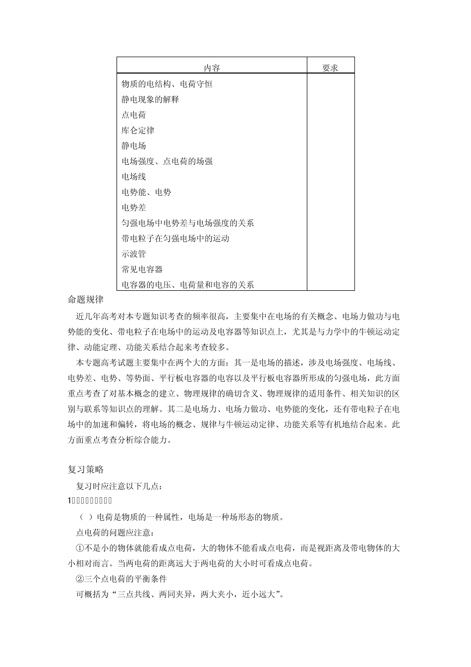 2011北京高考第二轮综合专题复习电场复习专题一_第2页