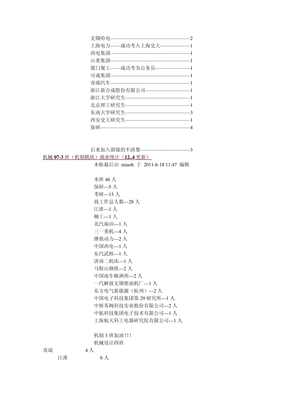2011届合肥工业大学部分热门专业就业情况统计_第2页