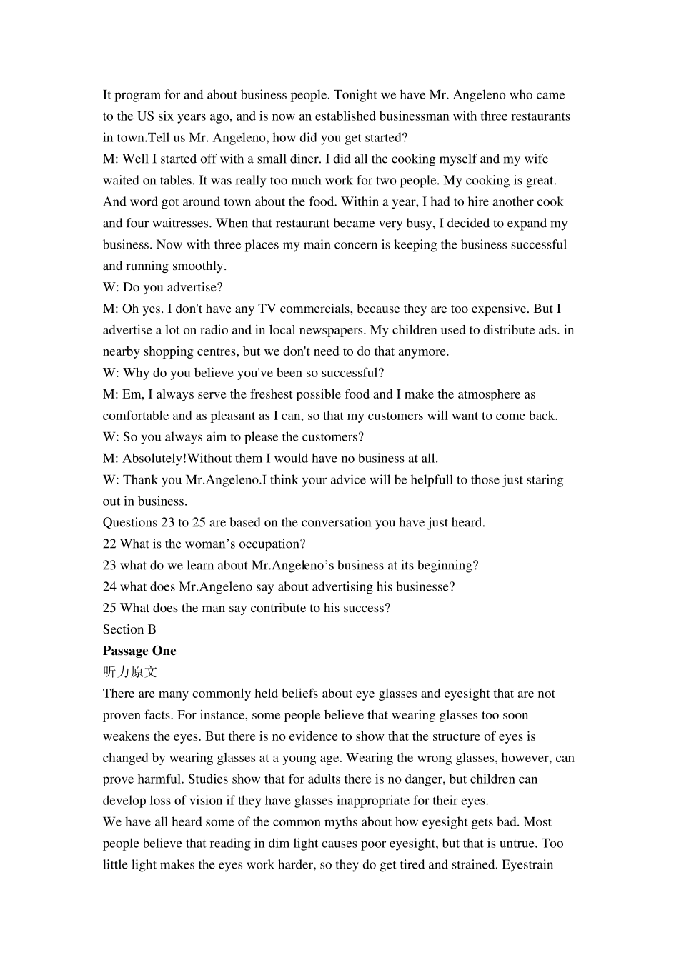 2011年6月全国大学英语四级听力原文及答案_第3页