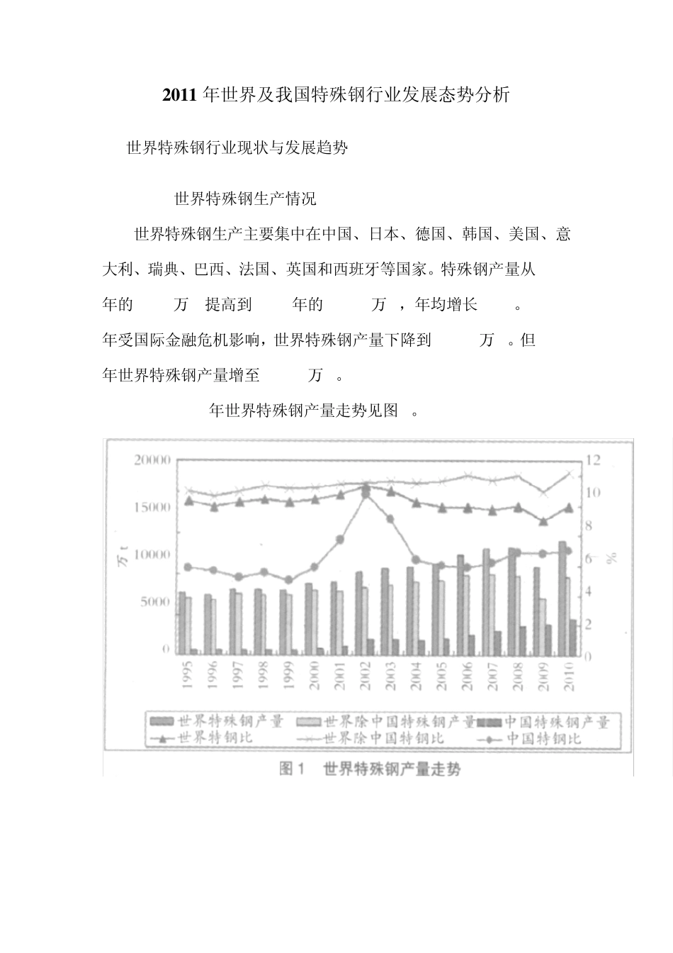 2011年世界及我国特殊钢行业发展态势分析_第1页