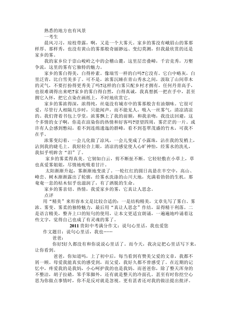 2011年全国中考满分作文_第2页