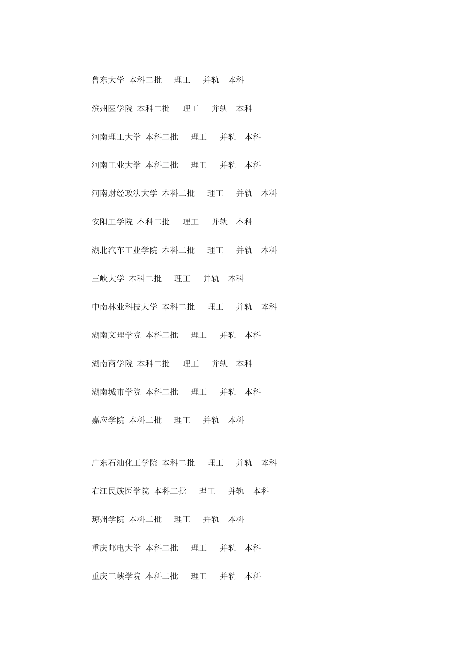 2011年四川理科二本调档线_第3页