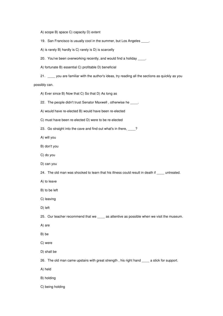 2011年学位英语考试试题_第3页