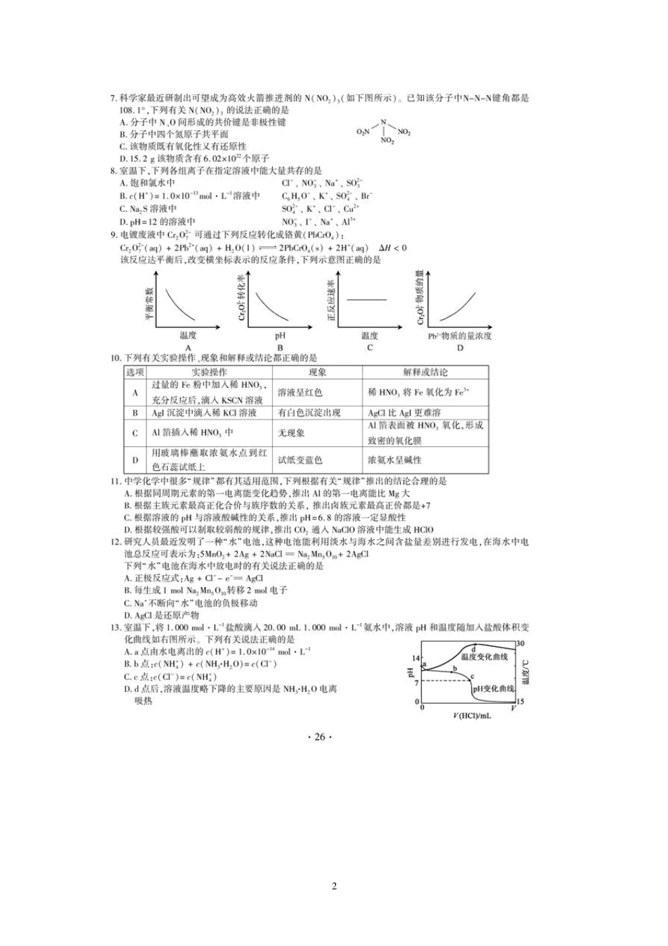 2011年安徽高考理综试题及答案_第2页
