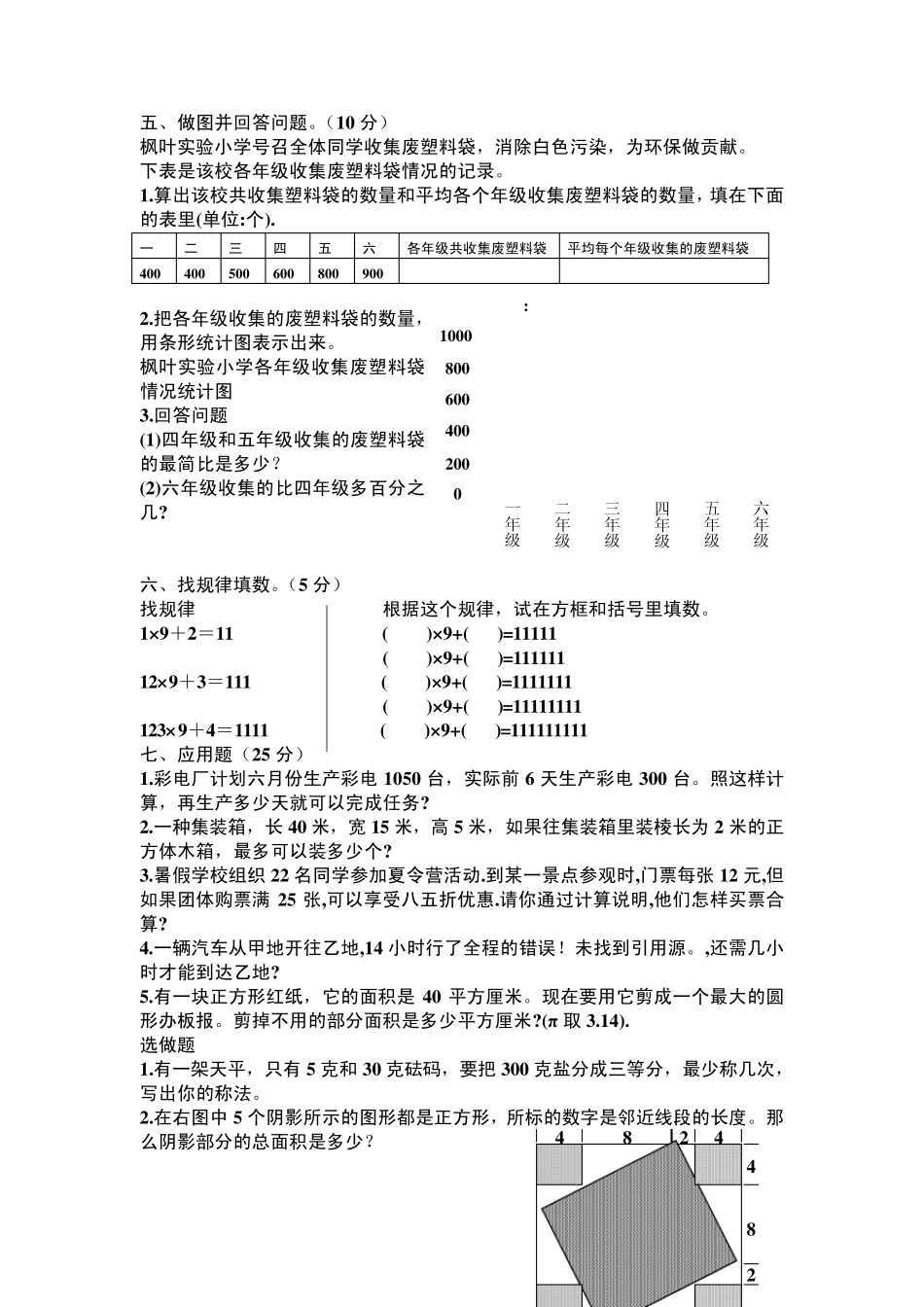 2011年宝鸡第一中学招生综合素质试题_第3页