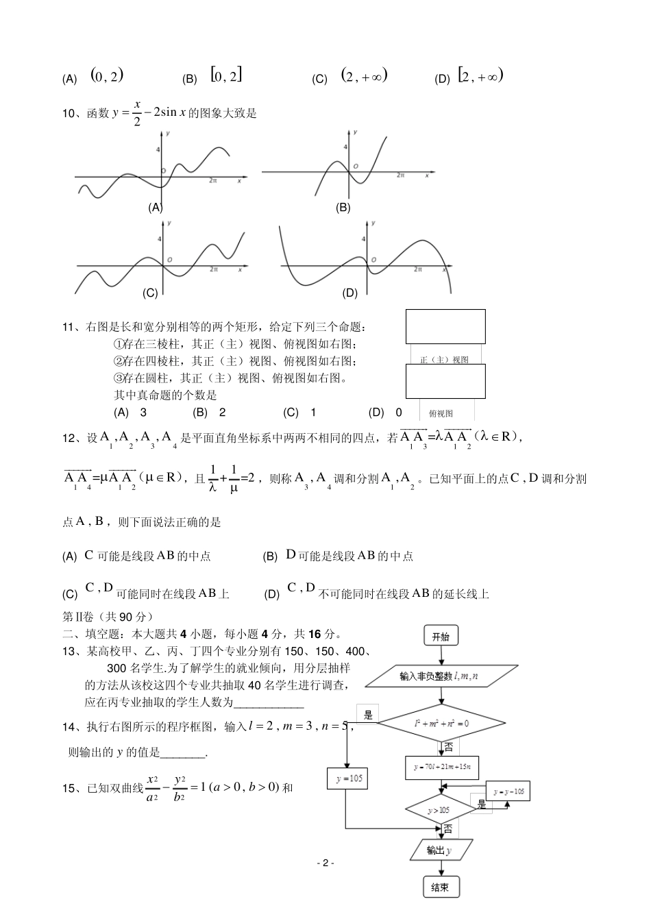 2011年山东高考数学文科试题及答案_第2页