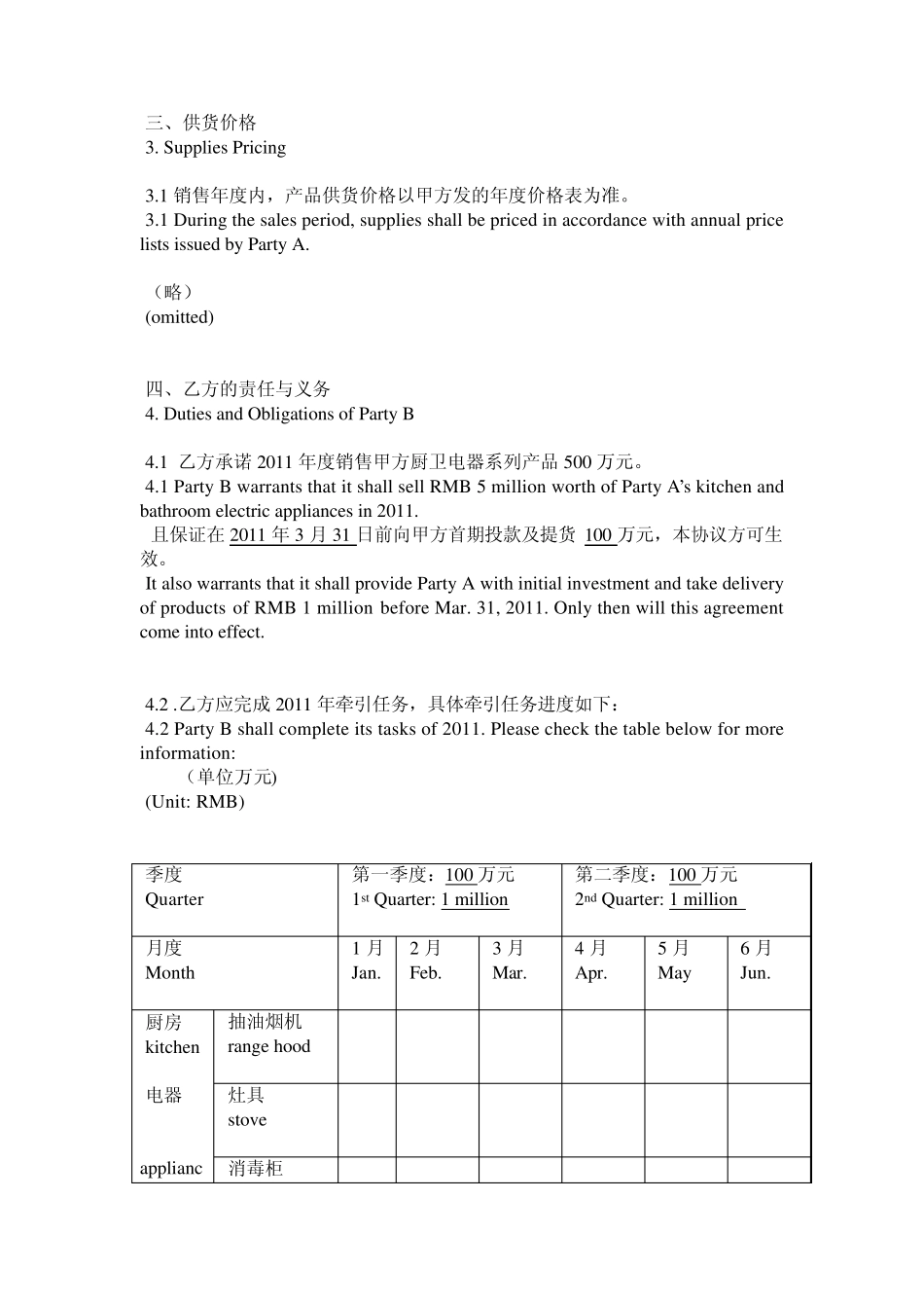 2011年度美的厨卫产品销售代理协议书(中英)_第2页