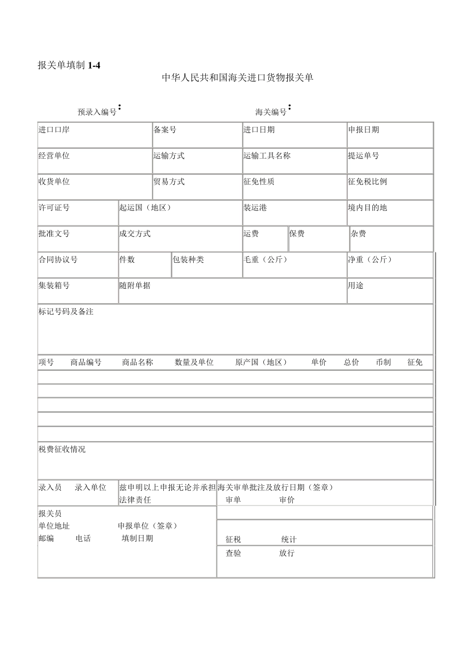 2011年报关员资格考试报关单填制试题_第3页