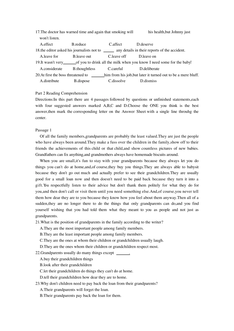 2011年湖北学位英语真题及答案_第2页