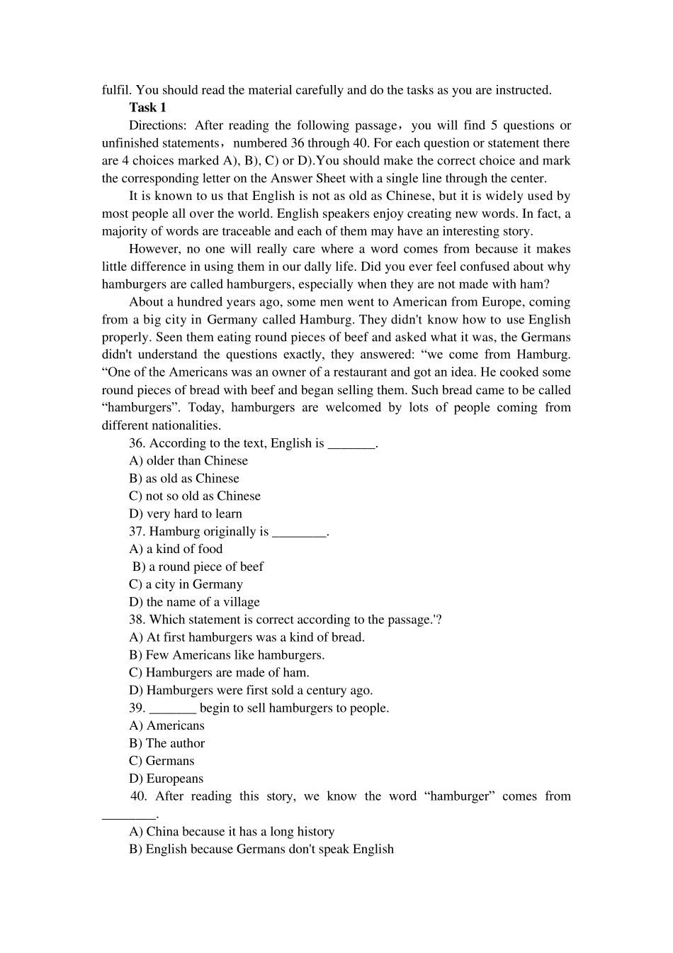 2011年英语三级考试模拟试题及答案_第3页