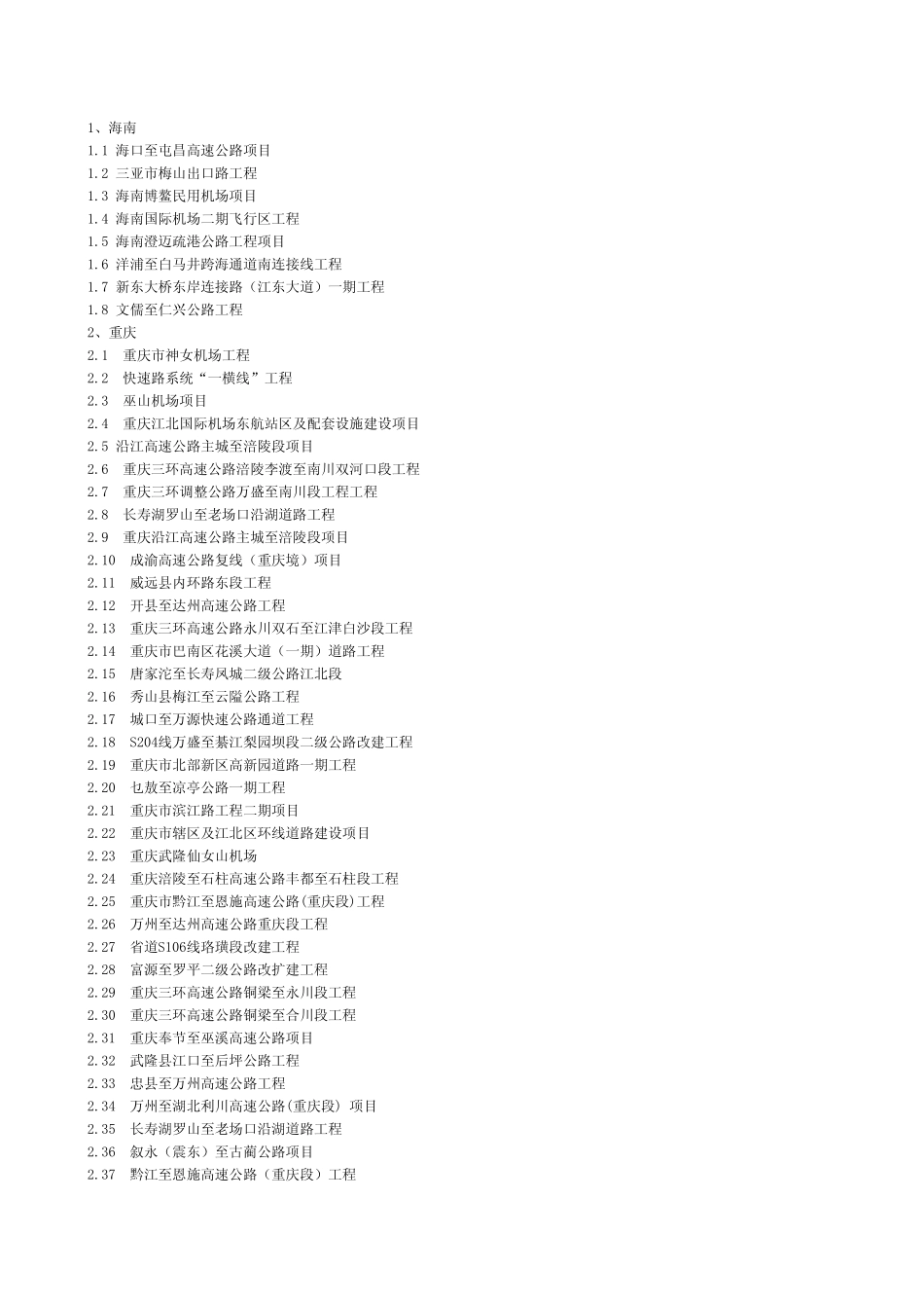 2011年高速公路在建和拟在建项目_第1页
