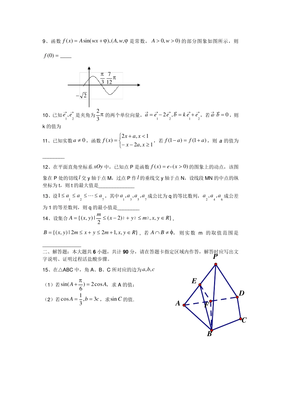 2011江苏高考数学试题及答案(理科)_第2页