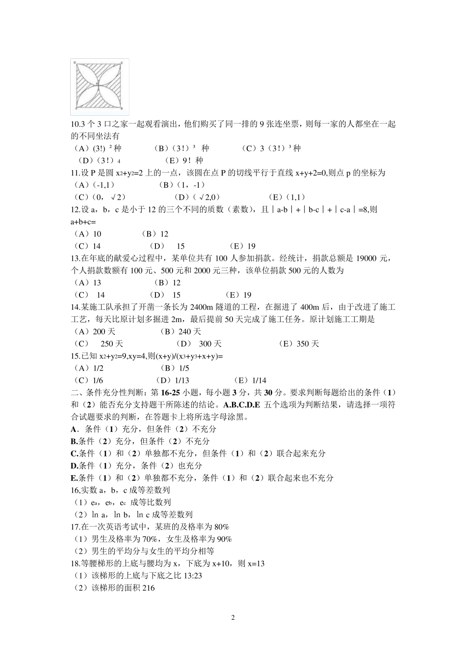 2011考研管理类联考综合能力真题及答案解析_第2页