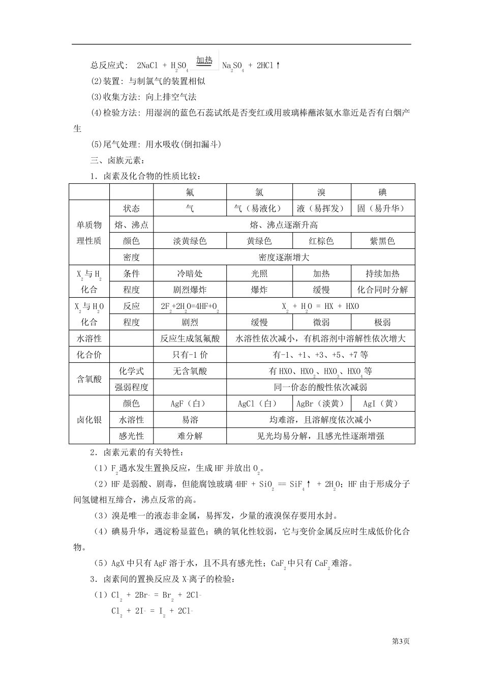 2011高考第一轮复习教学案氯及其化合物_第3页