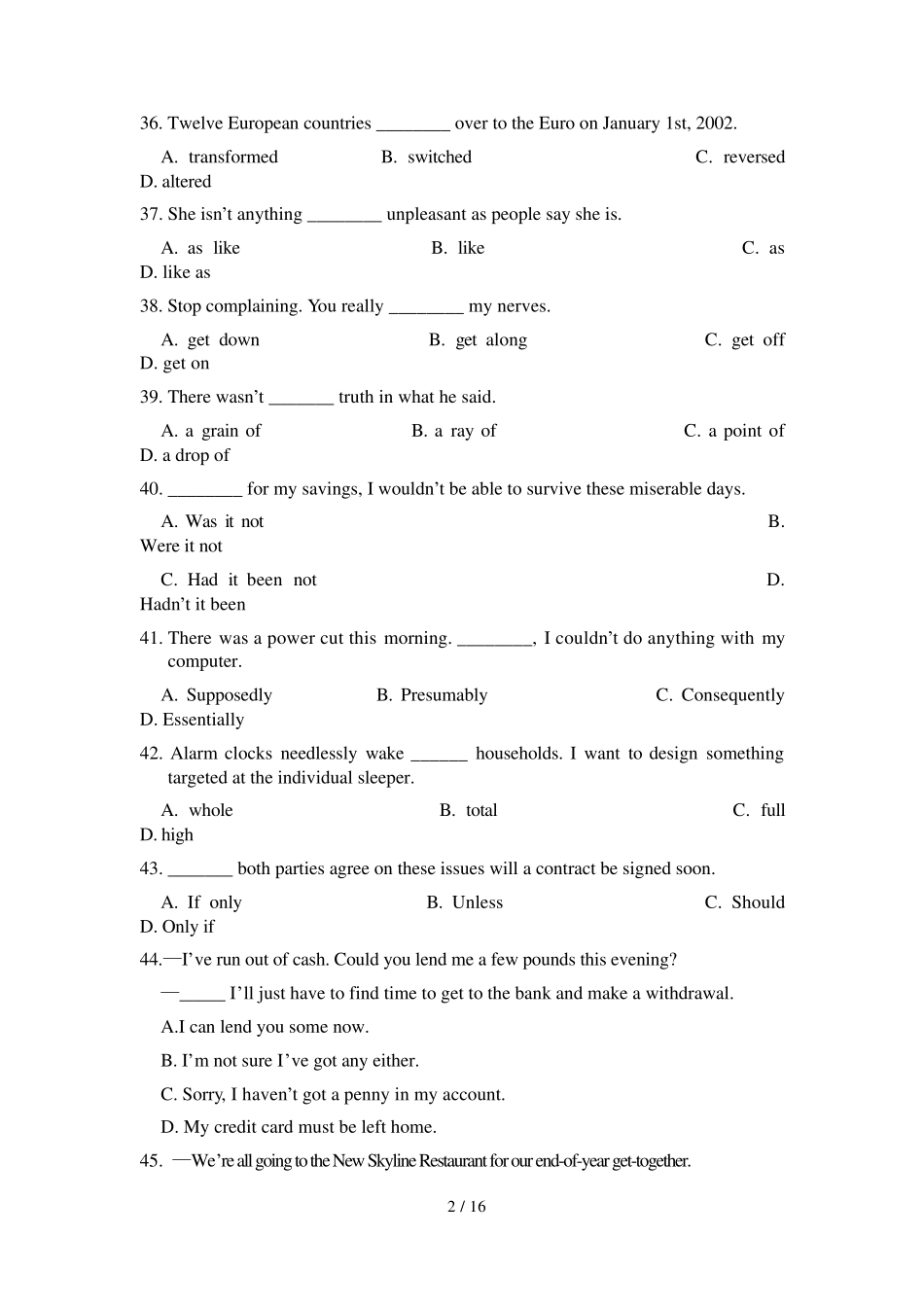 2012NECCS全国大学生英语竞赛试题及答案_第2页