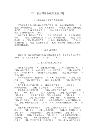 2012中国渔业统计年鉴