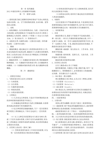 2012中级经济师人力资源精华背诵版