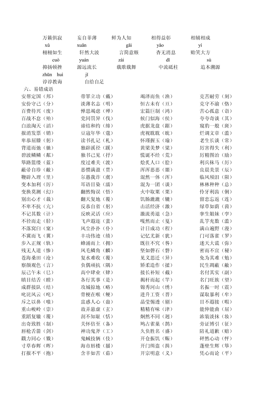 2012中考易错字音字形归纳_第3页