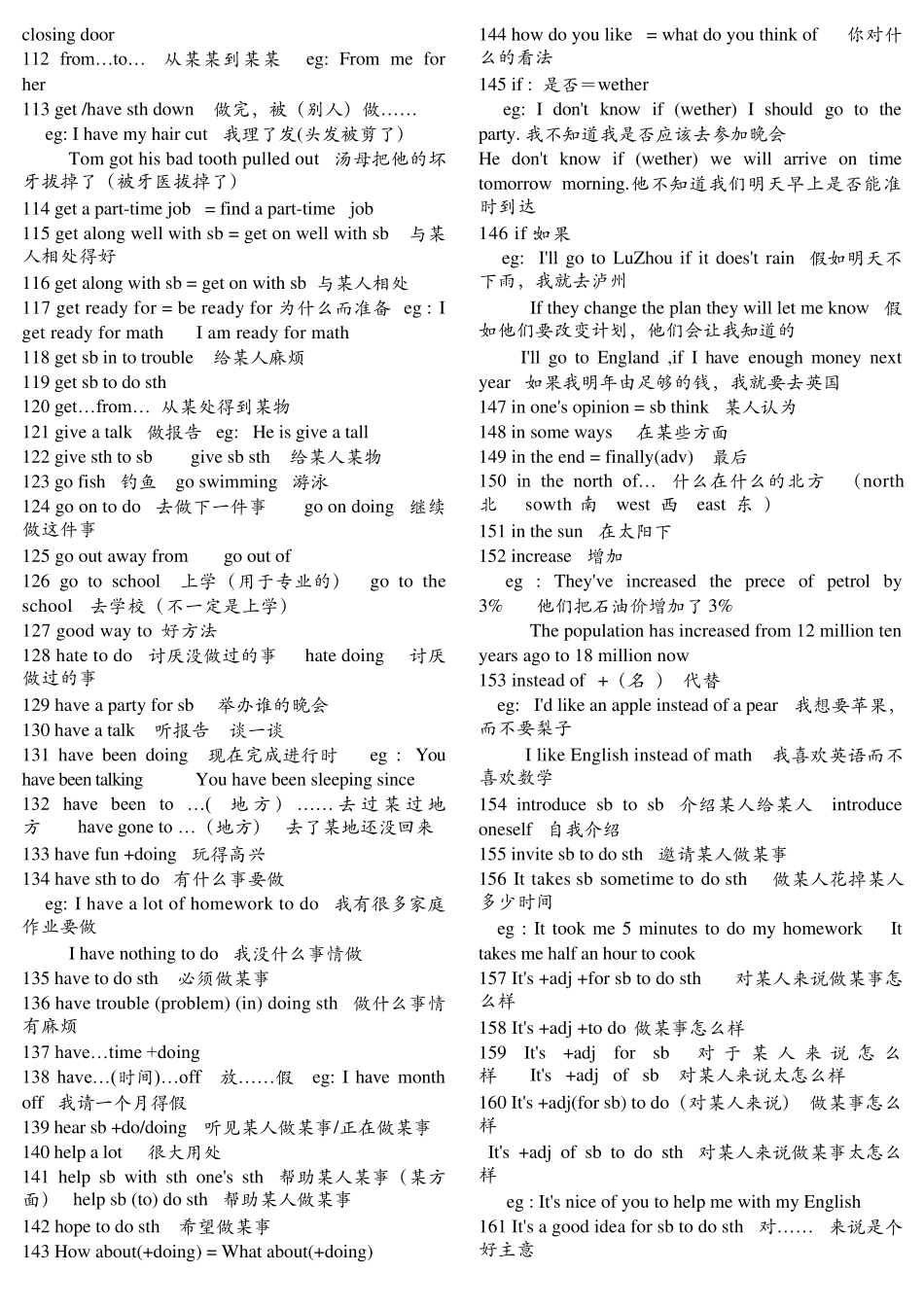 2012中考英语必备300短语句型总结1_第3页