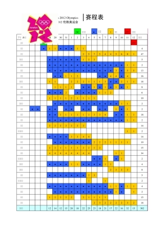 2012伦敦奥运会赛程表2