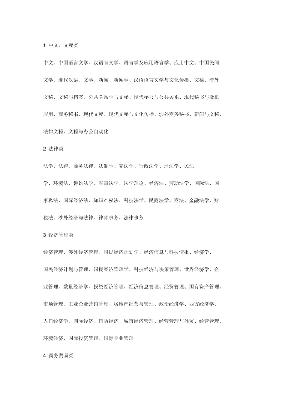 2012公务员考试专业分类目录_第1页