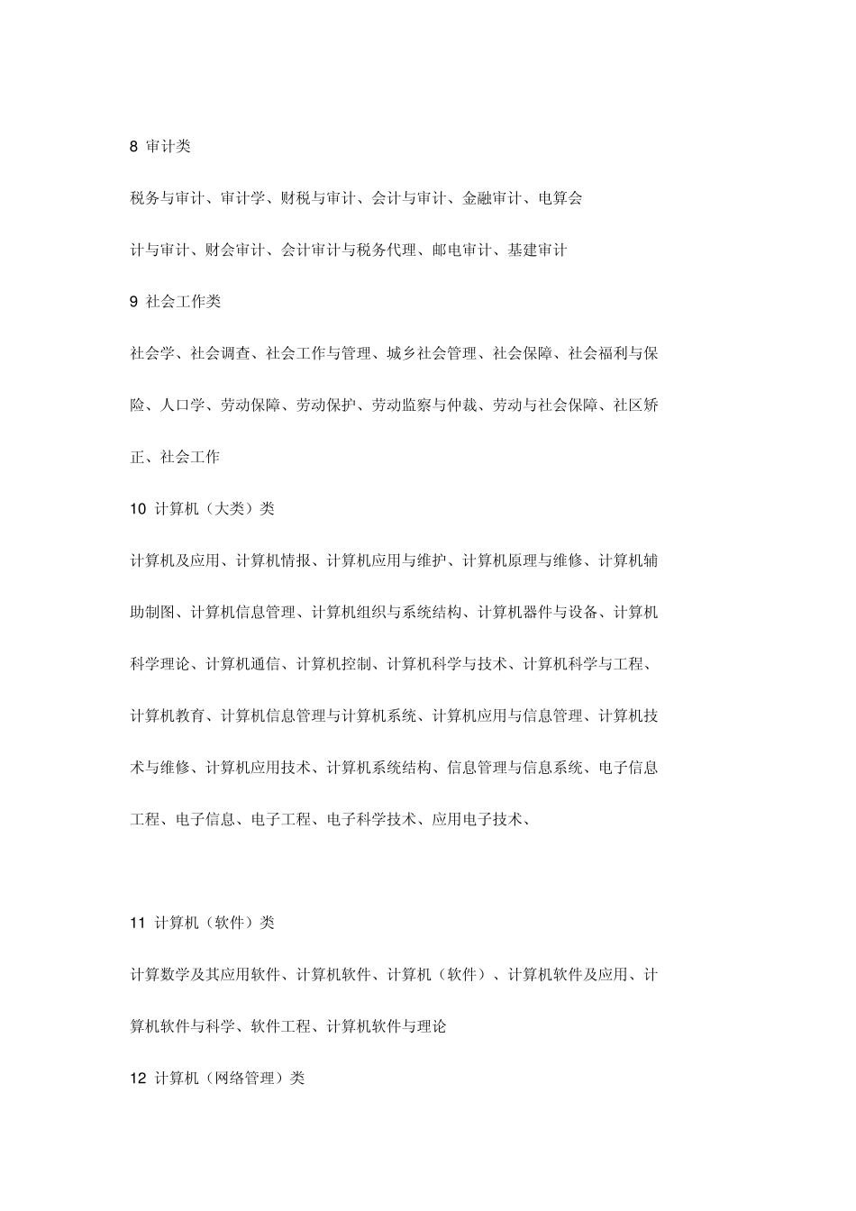 2012公务员考试专业分类目录_第3页