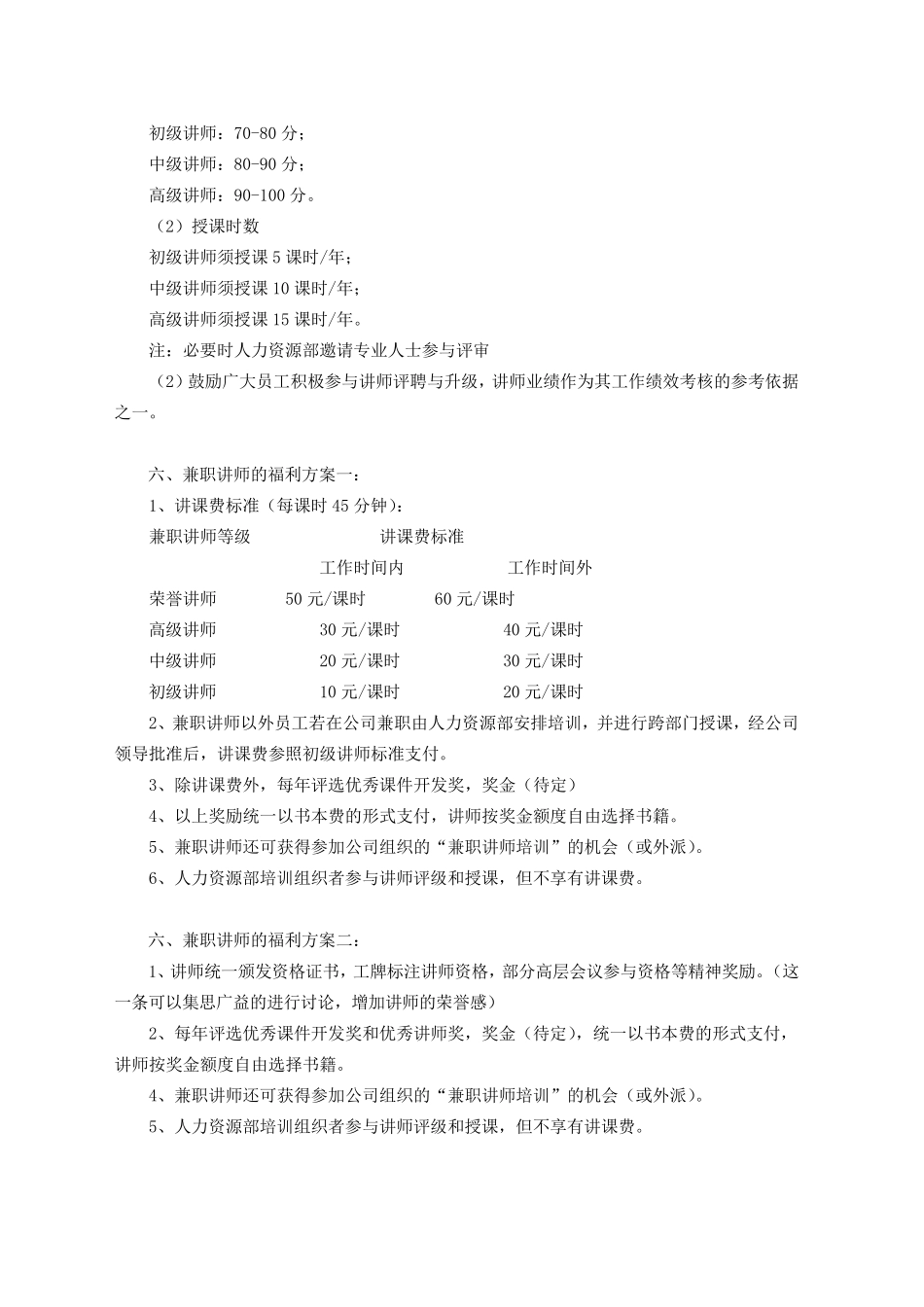 2012内部兼职讲师选拔与管理方案_第3页