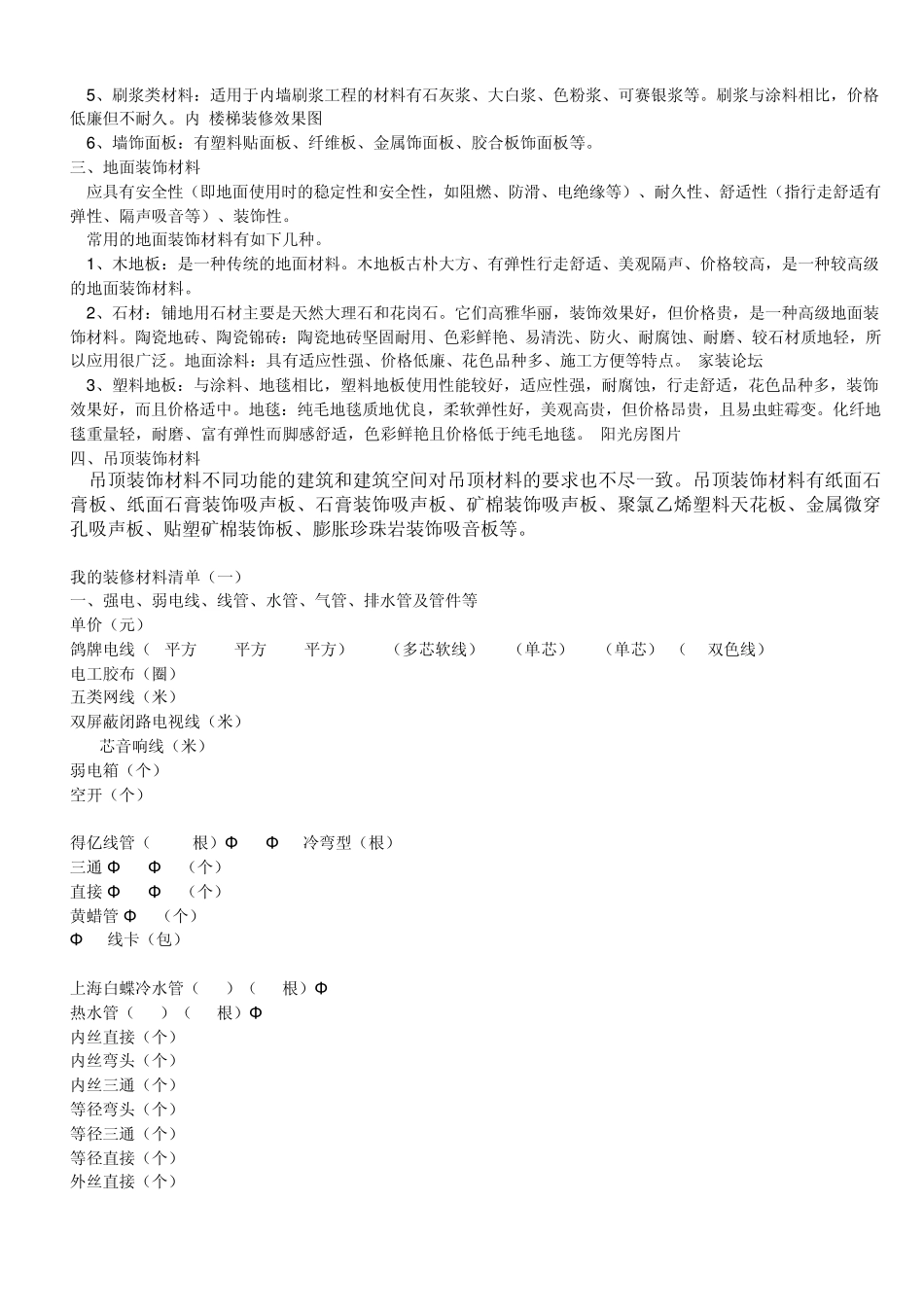 2012学习资料大全：家装主要材料清单一_第3页
