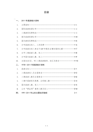 2012山东旅游统计