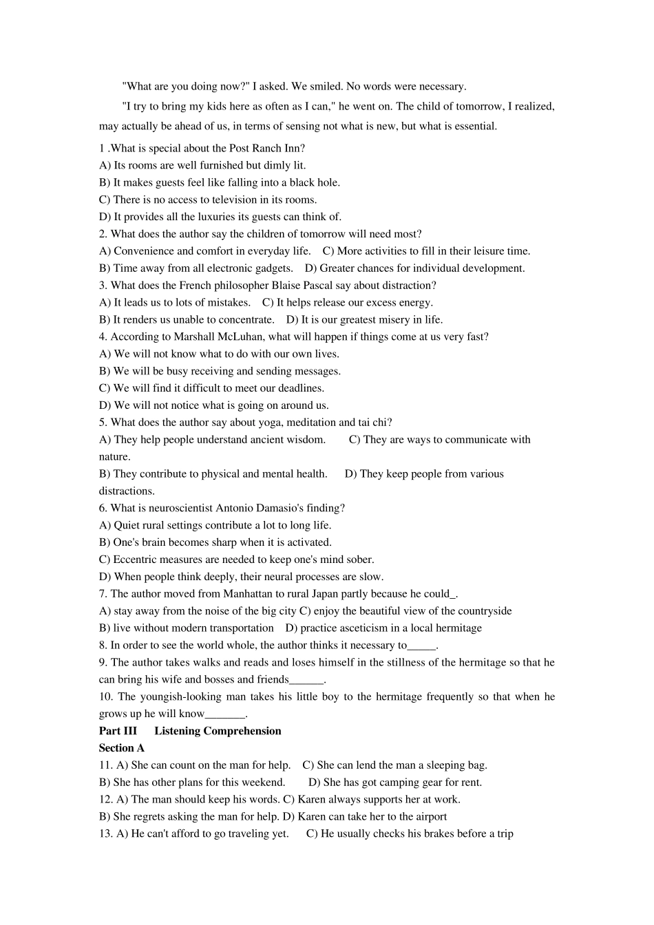 2012年12月英语六级真题及答案(多题多卷)_第3页